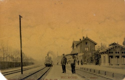 Het station van Helmond rond 1900. Fotograaf onbekend.